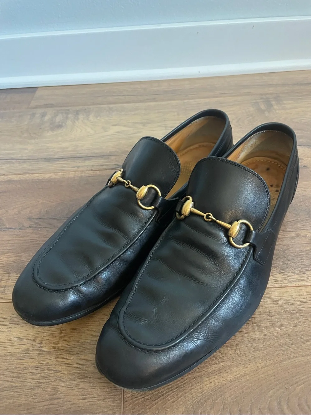 Gucci Men’s Jordaan Black Leather Loafers Size UK 8.5 US 9.5